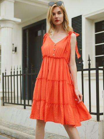 Moss Rose Breezy Tie Shoulder Dress